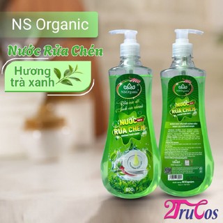 Nước rửa chén NS Organic Dishwashing Liquid 800ml (hương trà xanh khử mùi tanh sạch bát đĩa) 2Trucos