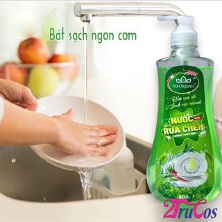Nước rửa chén NS Organic Dishwashing Liquid 800ml (hương trà xanh khử mùi tanh sạch bát đĩa) 2Trucos