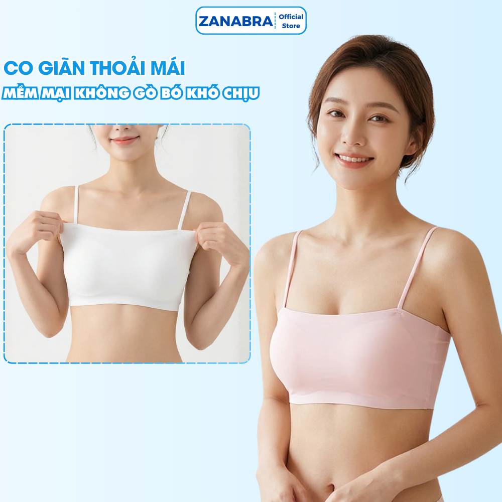 Combo 3 Áo lót su mút mỏng mặc thoải mái - Set 3 Áo 2 dây mảnh co dãn đa chiều ZANABRA B8881