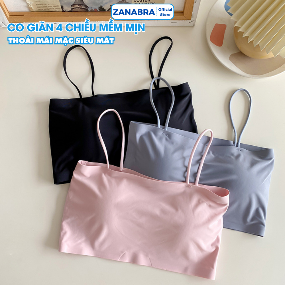 Combo 3 Áo lót su mút mỏng mặc thoải mái - Set 3 Áo 2 dây mảnh co dãn đa chiều ZANABRA B8881