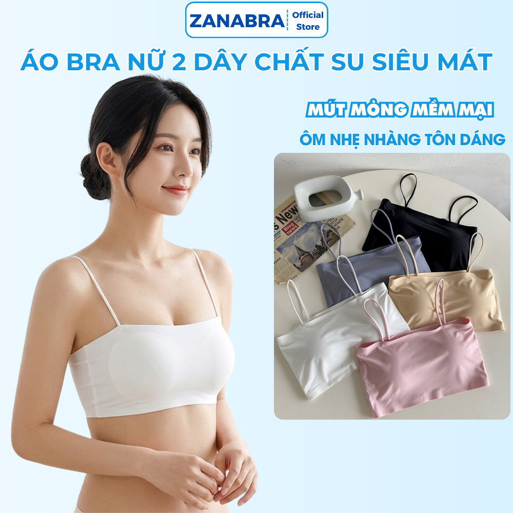 Combo 3 Áo lót su mút mỏng mặc thoải mái - Set 3 Áo 2 dây mảnh co dãn đa chiều ZANABRA B8881