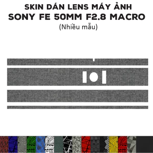 Skin dán Lens Sony FE 50mm F2.8 Macro (Nhiều mẫu) | Decal Film 3M dán bảo vệ ống kính máy ảnh 50mm