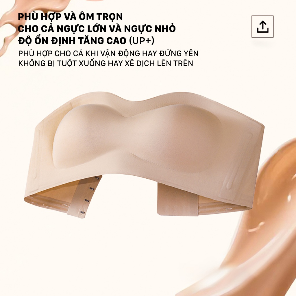Bra Áo Lót Quây Ngang Cúp Ngực Chống Tuột Không Dây Siêu Bám Unilove Không Dây Không Gọng 2271
