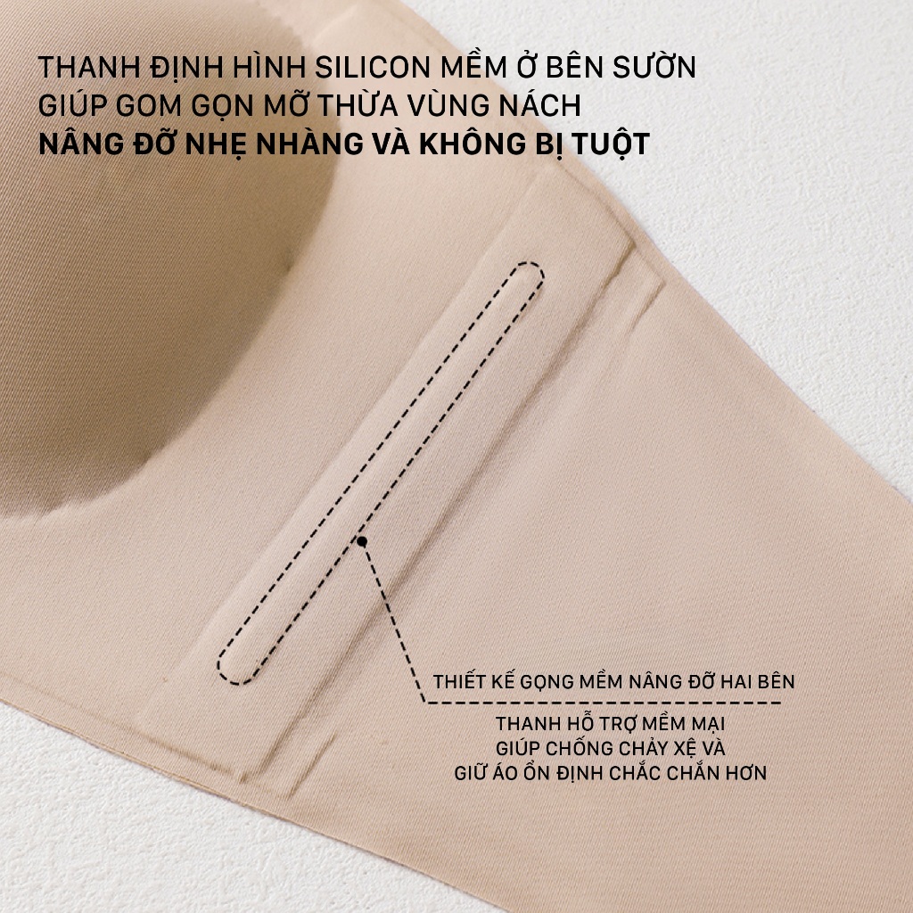 Bra Áo Lót Quây Ngang Cúp Ngực Chống Tuột Không Dây Siêu Bám Unilove Không Dây Không Gọng 2271