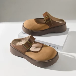 IKUNKA Giày Sục Nữ Mary Jane Đế Xuồng Cổ Điển - Kiểu Dáng Thanh Lịch, LV12