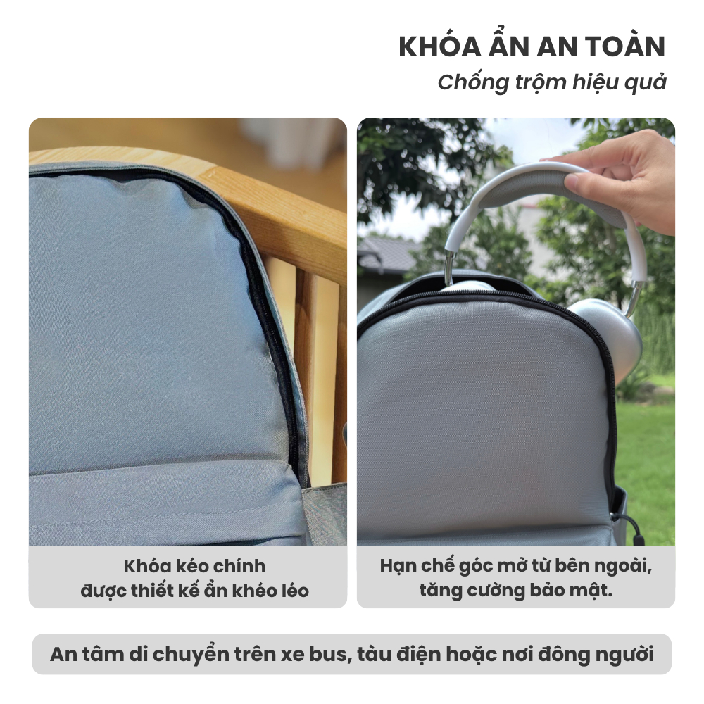 Balo chống nước TOKYOLIFE nhiều màu thiết kế basic nhiều ngăn siêu nhẹ chất liệu cao cấp 40001931