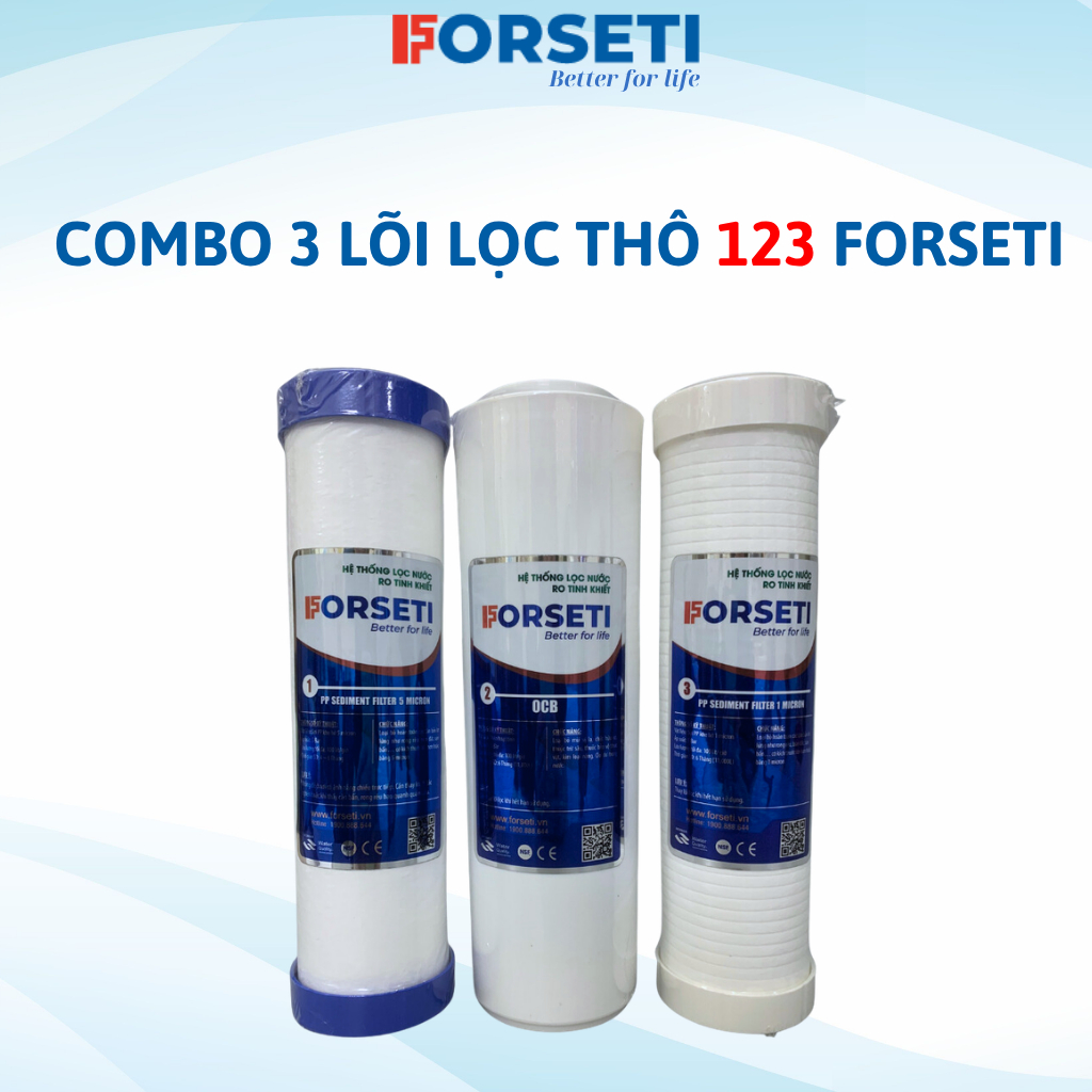 Bộ lọc thô 123 Forseti hàng tiêu chuẩn chất lượng cao dùng được cho các máy R.O thông thường
