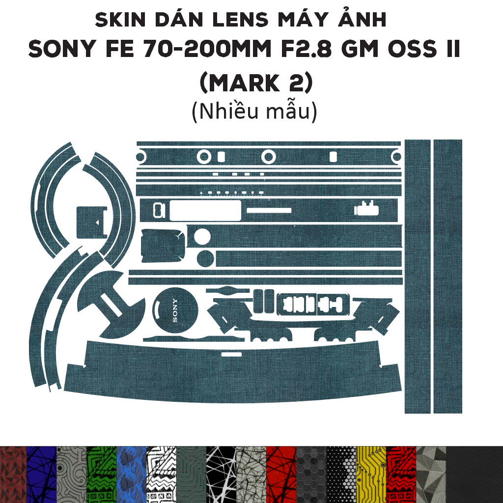 Skin dán Lens Sony FE 70-200mm F2.8 GM OSS II (Mark 2) (Nhiều mẫu) | Decal Film 3M dán bảo vệ ống kính 70-200 mm