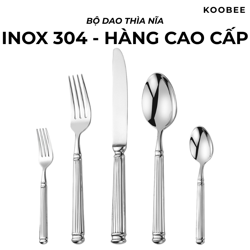Bộ Dụng Cụ Bàn Ăn Dao Thìa Muỗng Dĩa Inox 304 Fortessa Doria Cao Cấp, Sang Trọng | 030