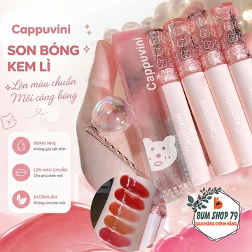 Son Bóng Cappuvini Dưỡng Ẩm Có Màu Mềm Mịn Môi, Son Dưỡng Môi Căng Bóng Mọng Nước Tự Nhiên