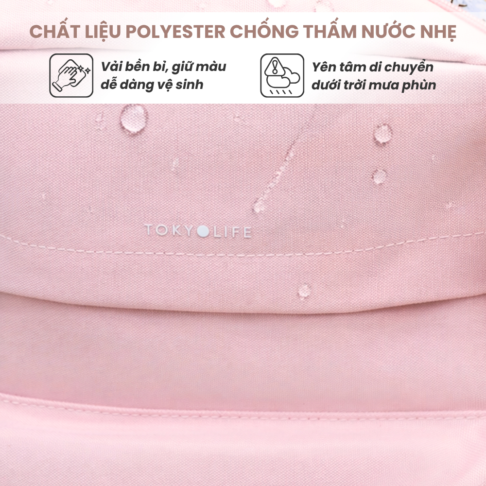 Balo chống nước thời trang TOKYOLIFE nam nữ thiết kế basic siêu nhẹ chất liệu cao cấp 40001932
