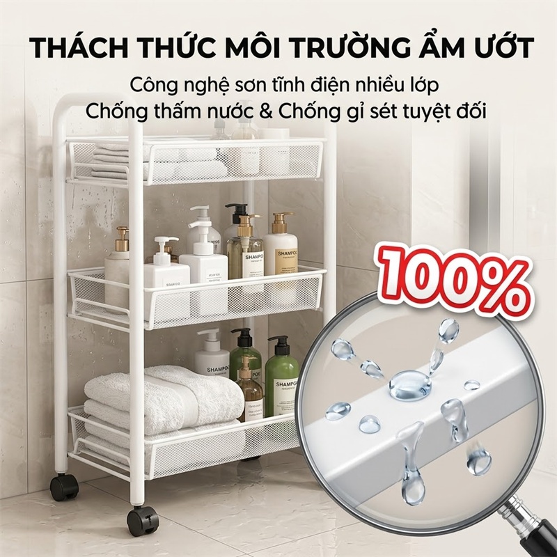 BMZAR Xe đẩy Spa 3 4 5 tầng Lưới sắt 100% đa năng Có bánh xe