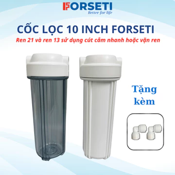 Cốc Lẻ 10 Inch Forseti Dùng Cho Lọc Đầu Nguồn Gồm Cốc Trắng R21+R13, Cắm nhanh 10-6 Và Cốc Trong R21+R13, Cắm Nhanh 6-6