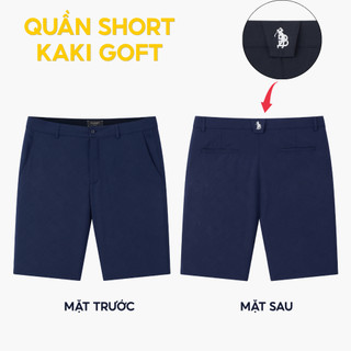 [T7_SALE 20%_HT] Quần Short Kaki Nam Logo Golf 1QNGT601 Biluxury Co Giãn Đàn Hồi Giữ Form