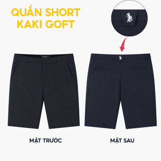 [T7_SALE 20%_HT] Quần Short Kaki Nam Logo Golf 1QNGT601 Biluxury Co Giãn Đàn Hồi Giữ Form