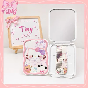 Gương Kèm Lược Cầm Tay Gấp Gọn Tiện Lợi Thiết Kế Dễ Thương Với Hình Ảnh Hello Kitty