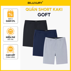 Quần Short Kaki Nam Logo Golf 1QNGT601 Biluxury Co Giãn Đàn Hồi Giữ Form