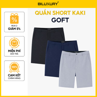 [T7_SALE 20%_HT] Quần Short Kaki Nam Logo Golf 1QNGT601 Biluxury Co Giãn Đàn Hồi Giữ Form
