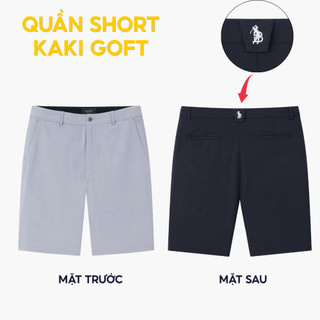 [T7_SALE 20%_HT] Quần Short Kaki Nam Logo Golf 1QNGT601 Biluxury Co Giãn Đàn Hồi Giữ Form
