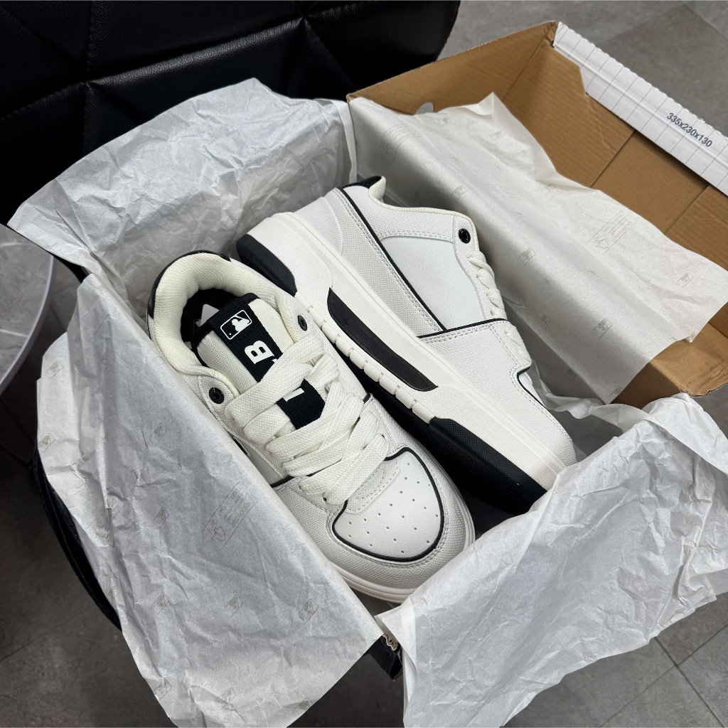 [Chính hãng] Giày MLB Chunky Liner Basic SL New York Yankees White - 3ASXCBS4N-50WHS