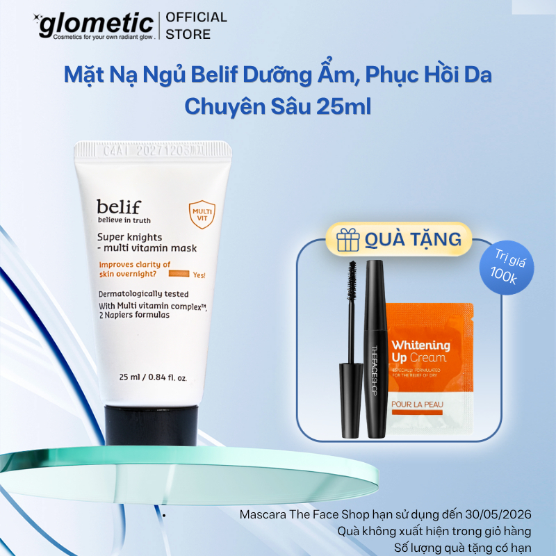 Mặt Nạ Ngủ Dưỡng Ẩm, Phục Hồi Da Chuyên Sâu BELIF SUPER KNIGHTS MULTI VITAMIN MASK - Minisize 25ml