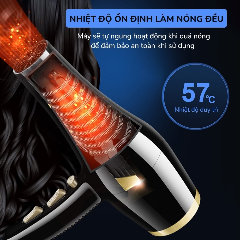 Máy Sấy Tóc CWELL Công Suất Cao 2500W, 3 Chế Độ Nhiệt 2 Chế Độ Gió Tạo Kiểu Tóc Chuẩn Salon C06HD