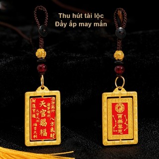 Lệnh Bài Thiên Quan Đạo Phước Lành Chu Sa - Bình An May Mắn, Phù Hộ