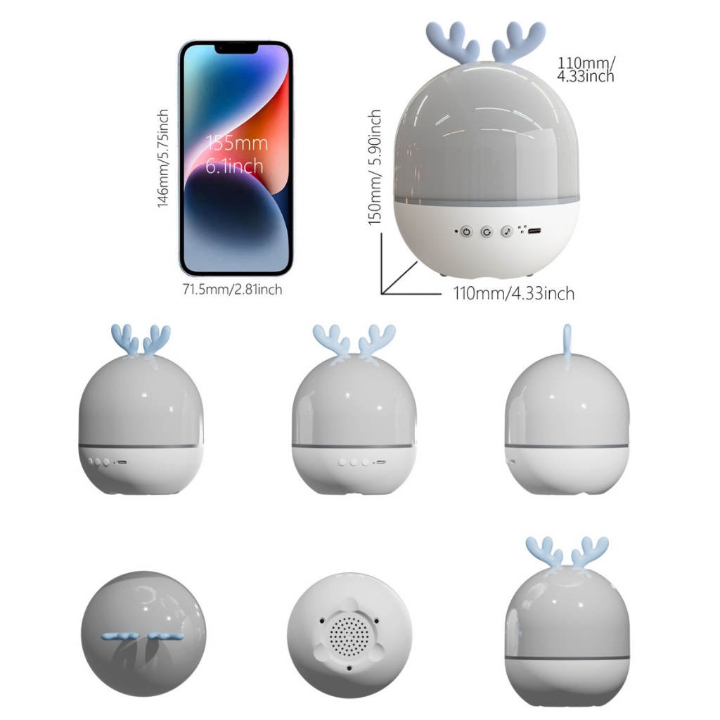 Set Quà Tặng Bé Trai Decor Square: Đèn Chiếu Sao Vũ Trụ & Đèn Ngủ Gấu Trúc  (Gói Quà + Túi Giấy)
