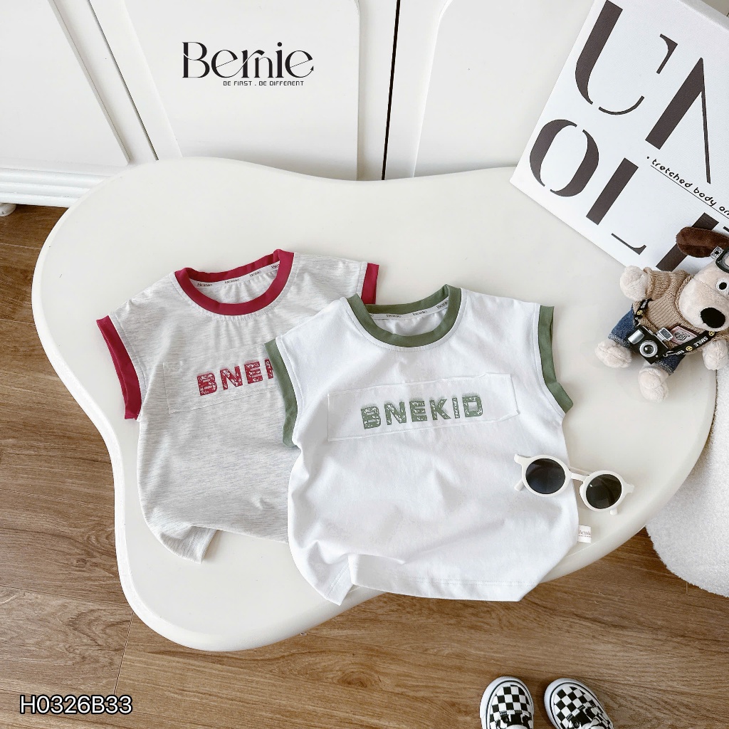 Bộ tanktop ba lỗ BNEKIDS năng động, bộ thun cotton năng động cá tính cho bé