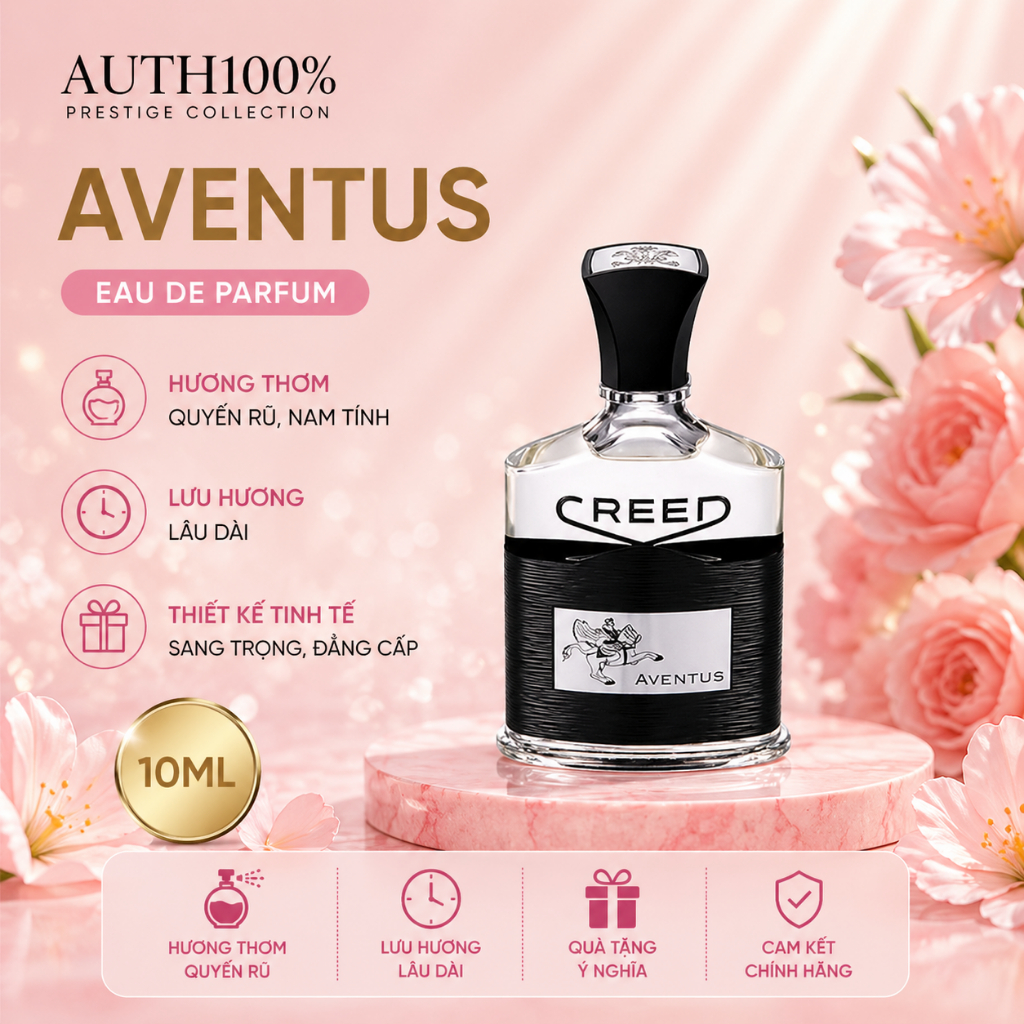 Nước Hoa Aventus Nam Chiết Mini 10ml – Mùi Dứa Khói Sang Trọng, Cuốn Hút, Đẳng Cấp