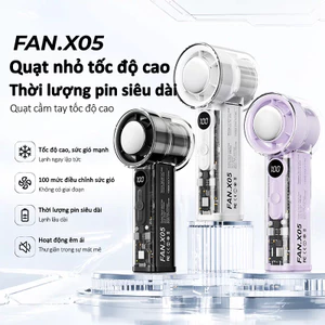 Quạt Cầm Tay Mini 100 Tốc Độ,, Tích Điện, Màn Hình LED, Quạt Làm Lạnh Nhanh, Pin Lâu Cao Cấp