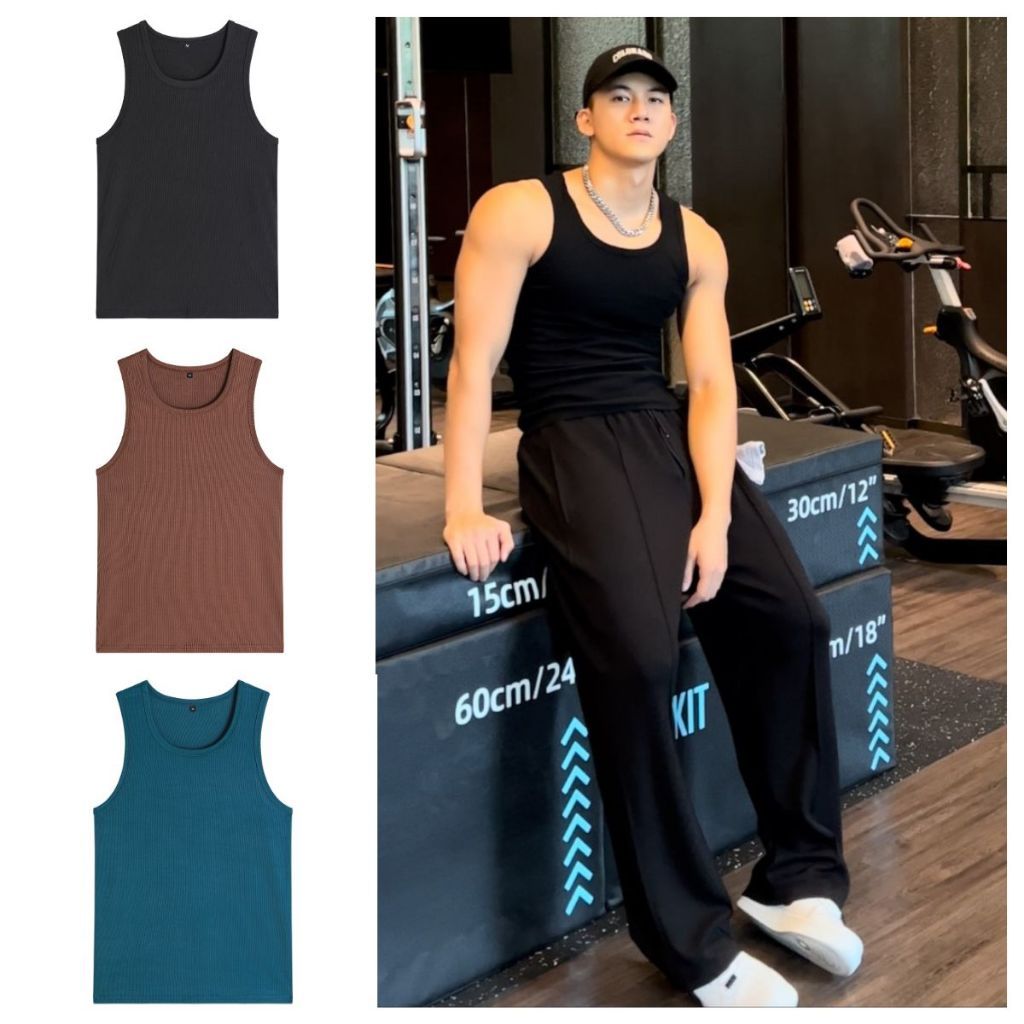 [COMBO 3 ÁO]Áo Ba Lỗ Gân Tăm Lạnh 3KMEN, Áo Tanktop Sát Nách Thoáng Mát Co Giãn 4 Chiều Nhiều Màu