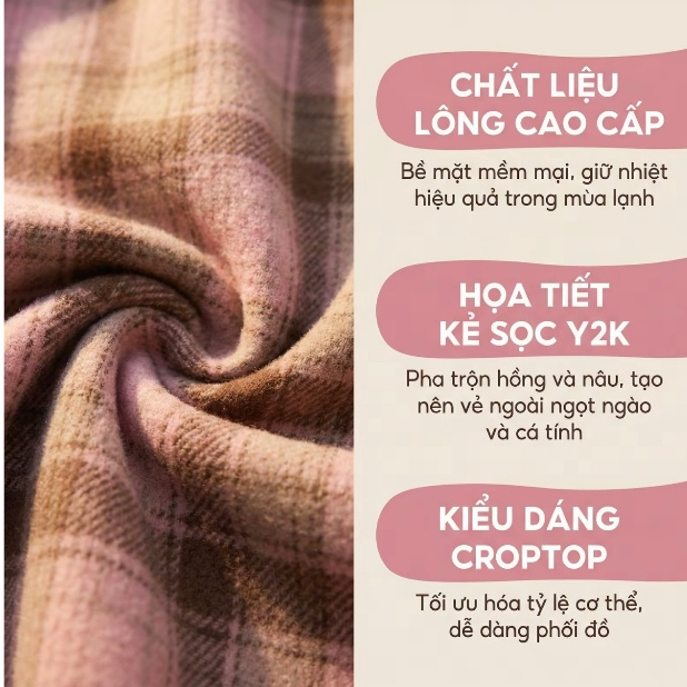Áo khoác chống nắng có mũ trùm đầu bằng vải flannel cotton,tay dài,họa tiết kẻ caro,dáng rộng unisex