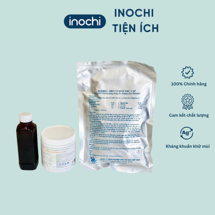 Chế phẩm men vi sinh thứ cấp EcoBig, hộp men vi sinh, rỉ mật BOKASHI