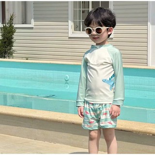 BK58 Đồ bơi bé trai dài tay kèm quần đùi,bộ quần áo đi bơi cho bé trai phong cách Hàn Quốc 10-45kg