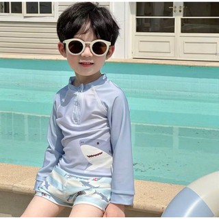 BK58 Đồ bơi bé trai dài tay kèm quần đùi,bộ quần áo đi bơi cho bé trai phong cách Hàn Quốc 10-45kg