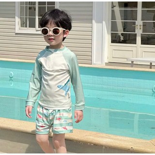 BK58 Đồ bơi bé trai dài tay kèm quần đùi,bộ quần áo đi bơi cho bé trai phong cách Hàn Quốc 10-45kg