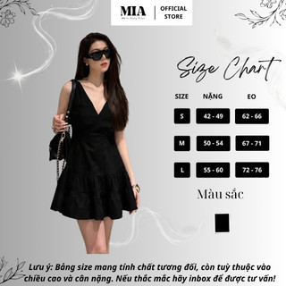 Váy đen cổ V dáng ngắn MIA nữ sexy thanh lịch tôn dáng đi tiệc hẹn hò cực xinh V375