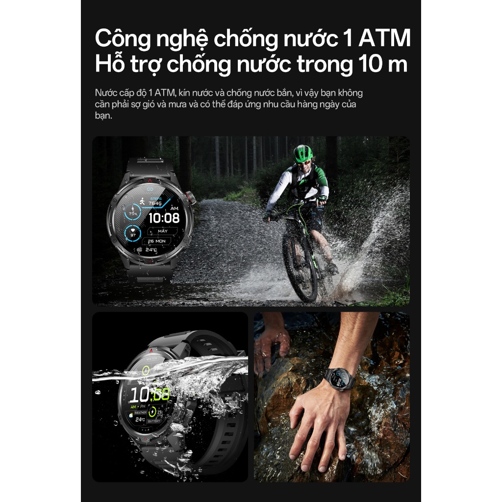 [Bán Chạy] Aolon Tetra R4 Đồng hồ thông minh xịn | GPS | AMOLED | Strava | Theo dõi sức khỏe | Chống nước 1ATM