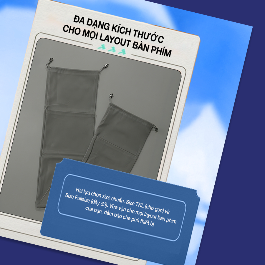 Túi dây rút bảo vệ bàn phím - Túi đựng bàn phím Fullsize, chống trầy, chống bụi, Túi 2 ngăn đựng thêm phụ kiện