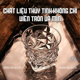 Cốc Thủy Tinh Uống R.Ư.Ợ.U Phong Cách Cổ Điển | Cốc Uống Whisky, Rock, Chivas Họa Tiết 4011L-300ML