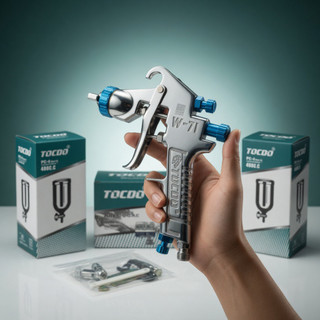 Bép phun sơn w71 tocdo cao cấp 1.3mm cốc mạ chống bám sơn chân chống đổ