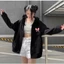 Áo Khoác Hoodie Zip Nữ In Nơ Hồng Form Rộng mũ 2 Lớp Siêu To Chất Liệu Nỉ Bông Hàn Dày Dặn Cao Cấp
