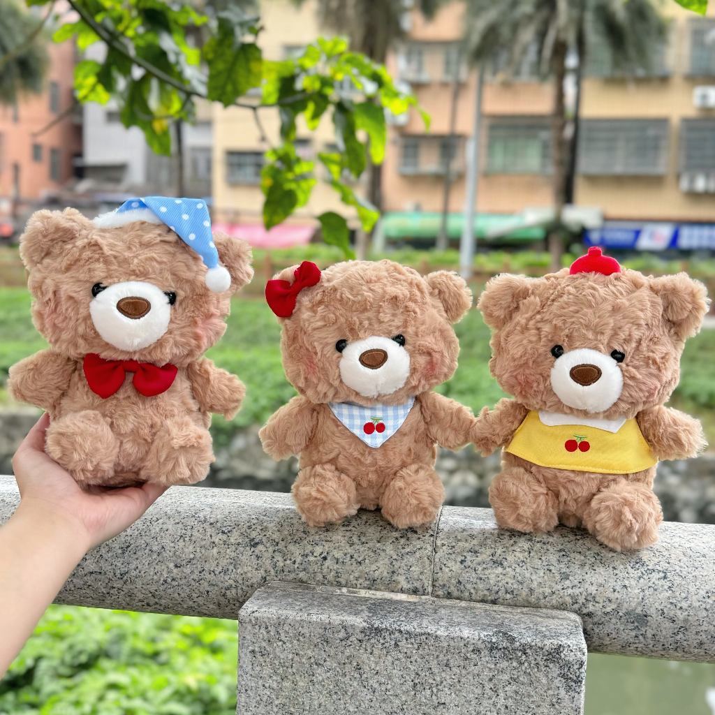 Gấu Bông Teddy Mini Lông Xù Phối Mũ Yếm Đáng Yêu Làm Quà Tặng Sinh Nhật Cho Bé,Bạn Gái