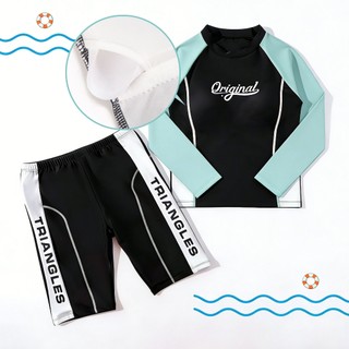 Bộ đồ BơI MớI Cho Bé GáI – Hai MảNh PhốI MàU, ChốNg UV, Polyester Khô đồ đồ BơI Cho Em Bé GáI