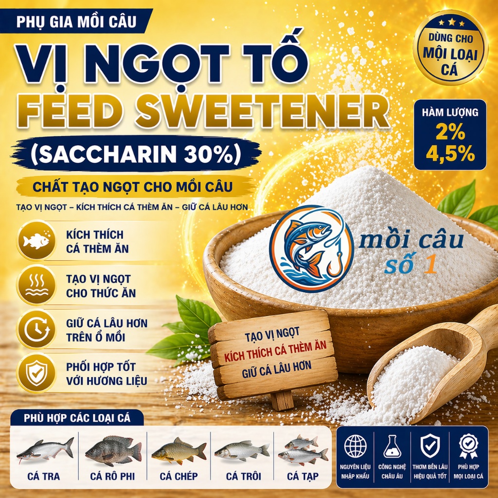 Chất tạo ngọt đậm đặc cho mồi câu - Phụ gia câu cá | Feed Sweetener