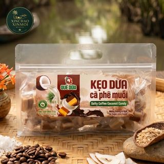 [25.06] Kẹo Dừa Mềm Cà phê muối Nguyên Chất Quê Dừa Túi 500g - Đặc Sản Bến Tre, Dẻo Mềm, Ăn Vặt