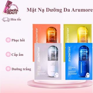 Combo 10 Miếng Mặt Nạ Arumore Cấp Ẩm Mặt Nạ  Giấy Dưỡng Trắng Mờ Thâm ARMORE Phục Hồi Da - Skinora Beauty