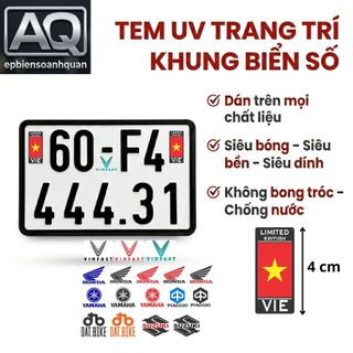 Tem UV Dán Khung Biển Số Xe - 168+ Mẫu Logo Honda Yamaha Vinfast, Decal Trang Trí Biển Số Siêu Đẹp
