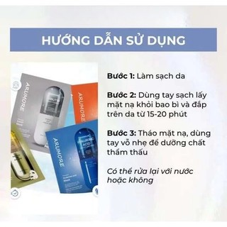 Combo 10 Miếng Mặt Nạ Arumore Cấp Ẩm Mặt Nạ  Giấy Dưỡng Trắng Mờ Thâm ARMORE Phục Hồi Da - Skinora Beauty